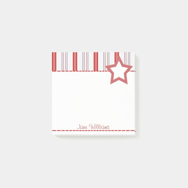 Post-it® Motif patriotique des Blancs rouges et Bleus (Devant)