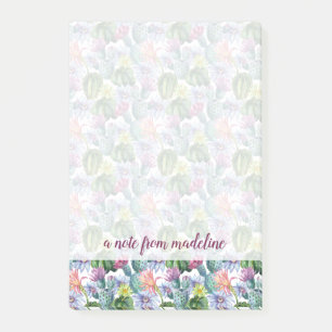 Post-it® Motif peint à la main de cactus d'aquarelle