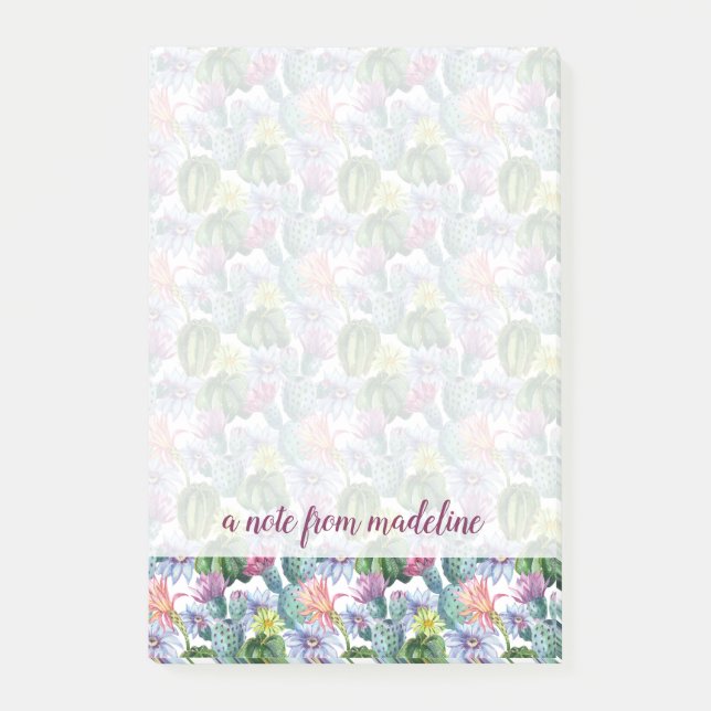 Post-it® Motif peint à la main de cactus d'aquarelle (Devant)