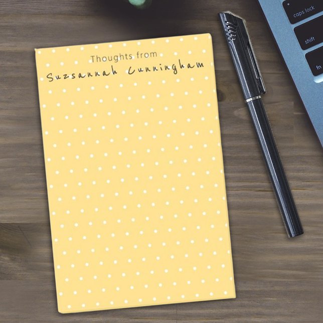 Post-it® Motif Pointe Polka Blanc Sur Texte Personnalisé Ja (Créateur téléchargé)
