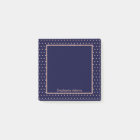 Motif Polka Dot Texté bleu marine et or Rose