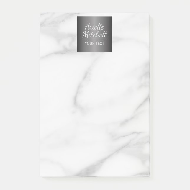 Post-it® Motif professionnel élégant en marbre d'albâtre (Devant)