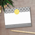 Motif Quatrefoil tendance avec adresse et monogram