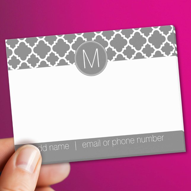 Post-it® Motif Quatrefoil tendance avec monogramme personna (Custom Post It Notepad)