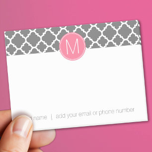 Post-it® Motif Quatrefoil tendance avec monogramme personna