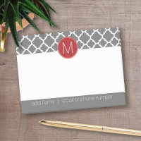 Motif Quatrefoil tendance avec monogramme personna