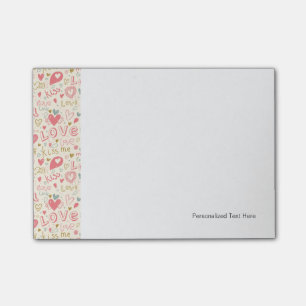 Post-it® Motif romantique avec des coeurs et des lèvres