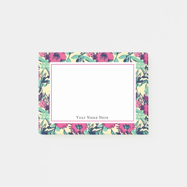 Post-it® Motif rose chaud floral (Devant)