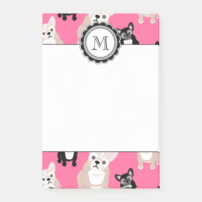 Post-it® Motif rose mignon de bouledogue français (Devant)
