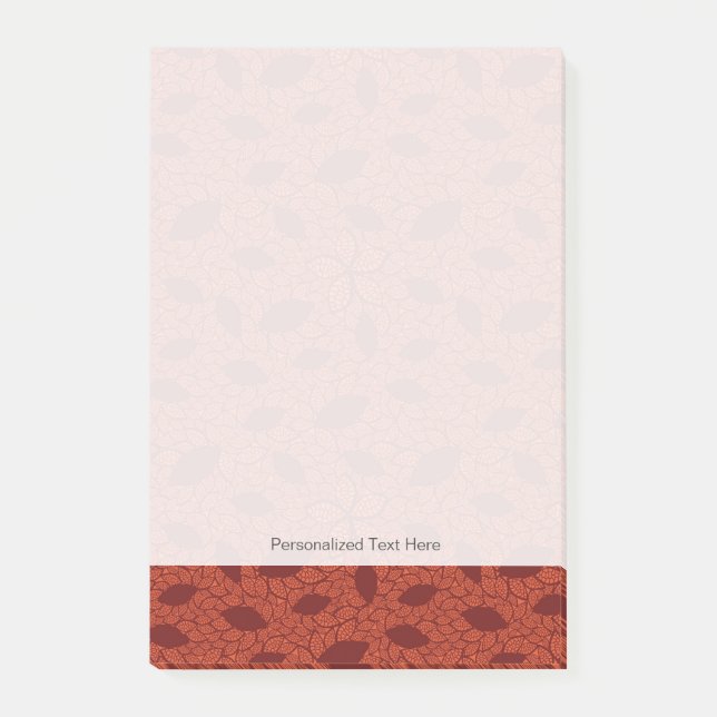 Post-it® Motif rouge de feuille sur l'orange (Devant)