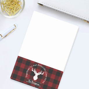 Post-it® Motif Tartan Rouge et Noir Nom de Famille de Cerfs