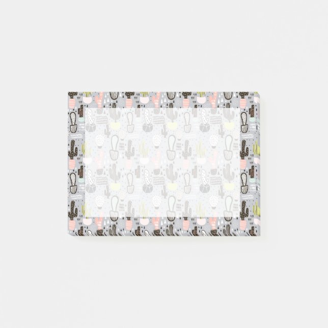 Post-it® Motif texturisé tiré par la main de cactus (Devant)