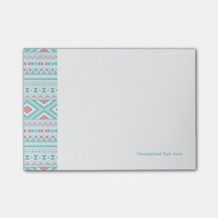 Post-it® Motif tribal Aztec Turquoise et rose