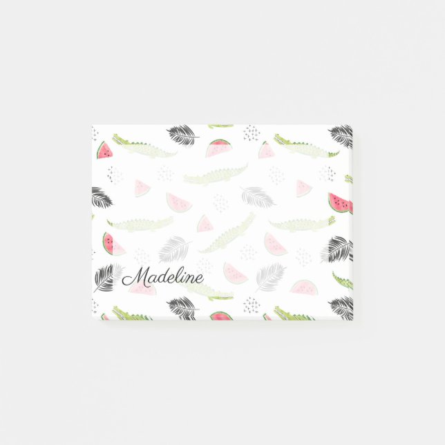 Post-it® Motif tropical de pastèque et de crocodile (Devant)