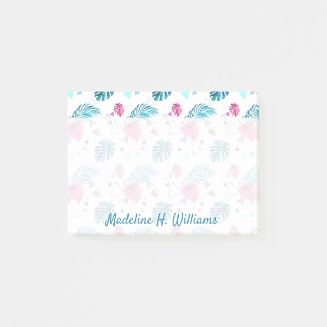 Post-it® Motif tropical de triangle de feuille (Devant)