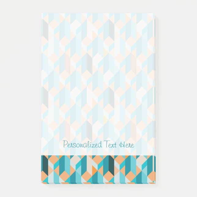 Post-it® Motif turquoise et orange de formes (Devant)