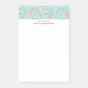 Post-it® Motif vert Flamants roses rose Pastel