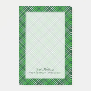 Post-it® Motif vert-foncé et de Forest Green de plaid