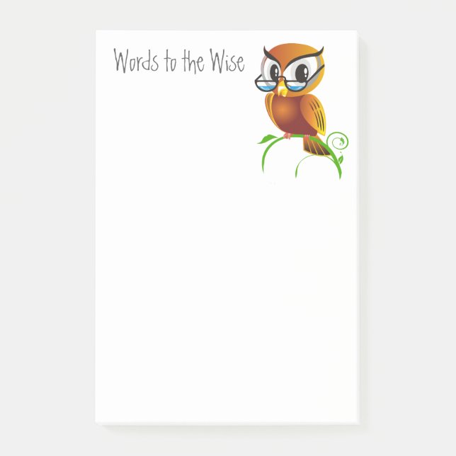 Post-it® Mots à la chouette mûre sage dans les miracles (Devant)