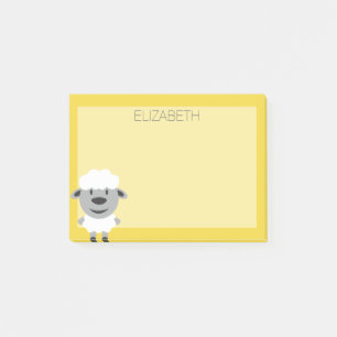 Post-it® Moutons de ferme de dessin animé mignons - jaune e