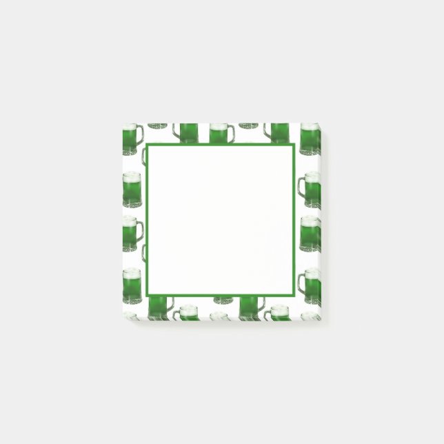Post-it® Mugs de bière verte - Notes blanches (Devant)