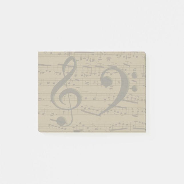 Post-it® Musical Treble Clef Sheet Musique Classique (Devant)