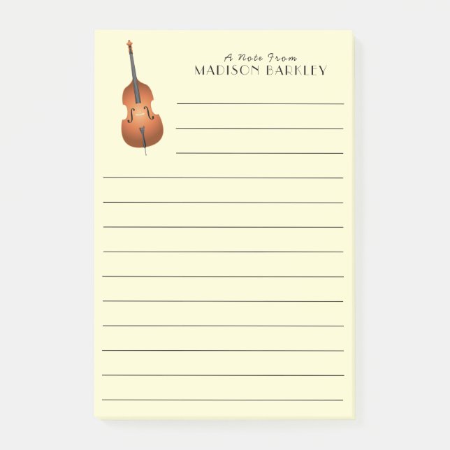 Post-it® Musicien de basse debout Musique enseignant Jazz B (Devant)