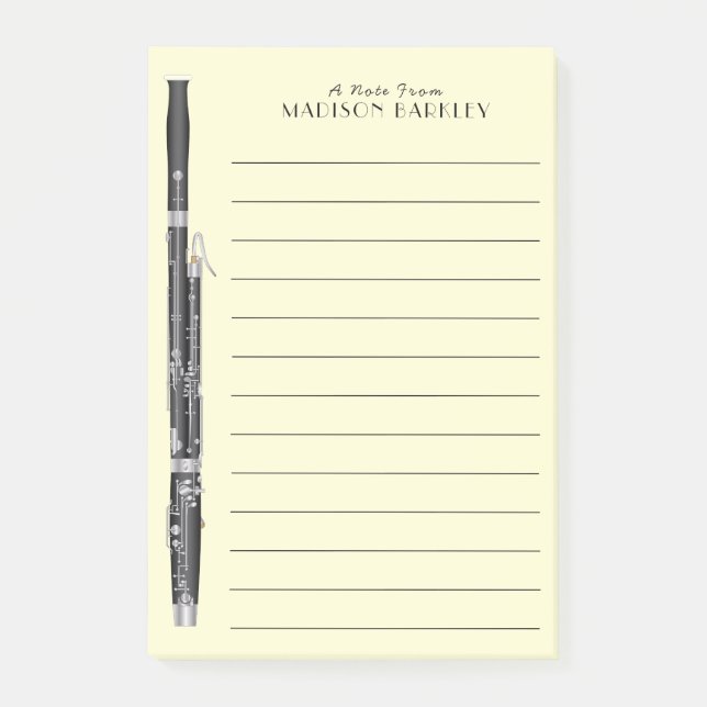 Post-it® Musicien de basson professeur de musique Woodwind (Devant)
