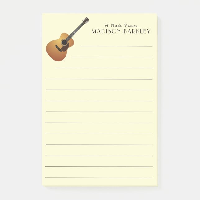 Post-it® Musicien de guitare acoustique professeur de musiq (Devant)
