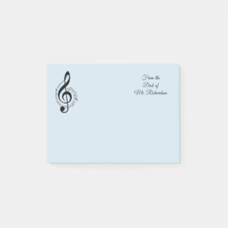 Post-it® Musique Bleue Personnalisée Post it Notes 4x3