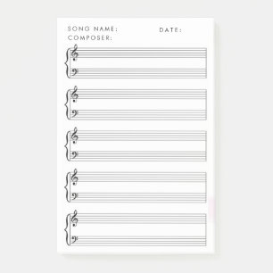 Post-it® Musique de feuille blanche