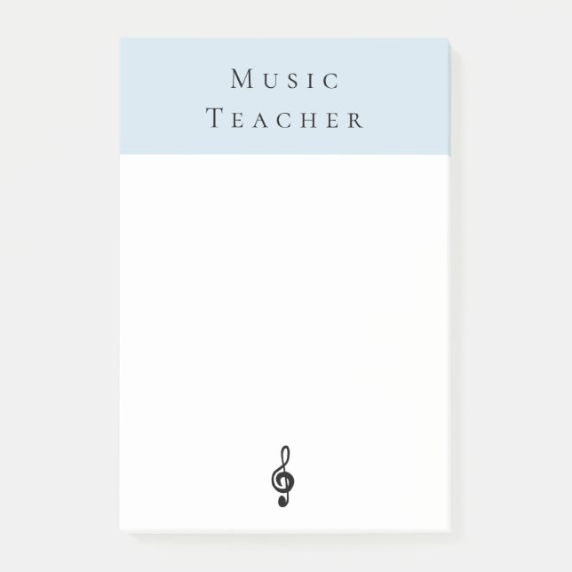 Post-it® Musique Enseignant Treble Clef Simple Blue (Devant)