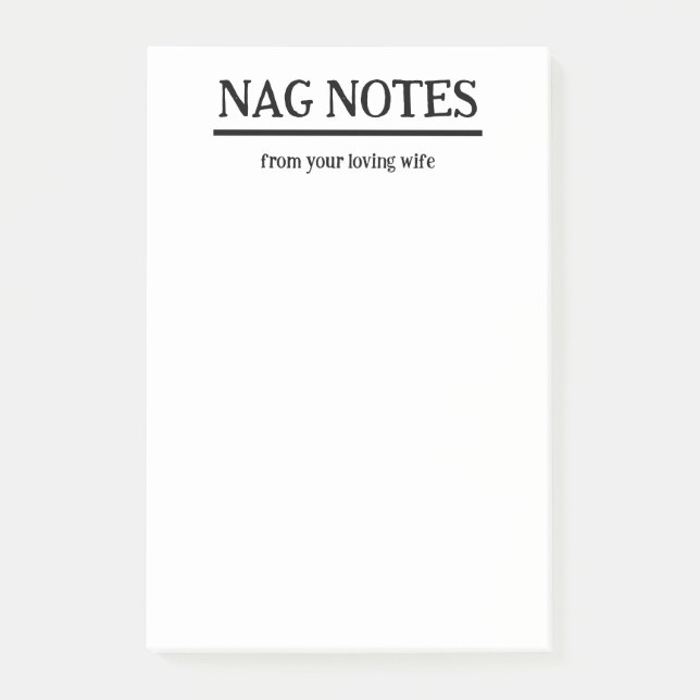 Post-it® Nag Notes de votre femme amoureuse Funny Notes (Devant)