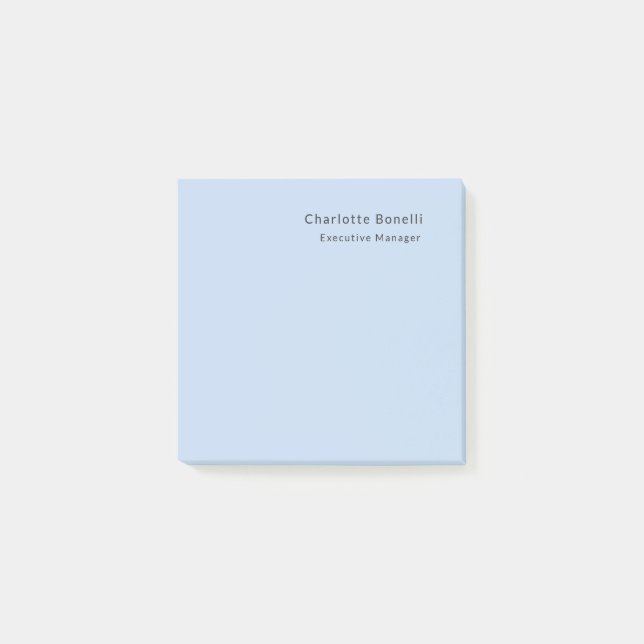 Post-it® Name Professional Modern Minimalist Blue  (Devant)