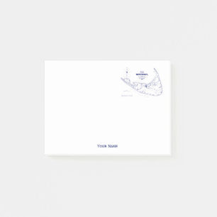 Post-it® Nantucket Island MA Carte Vintage Marine Blue
