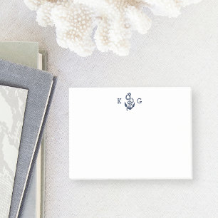 Post-it® Nautical Anchor Monogram Navy Blue
