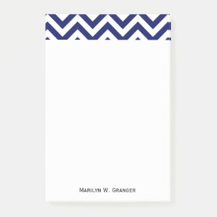Post-it® Navy Blue and White Large Chevron Zig Zag