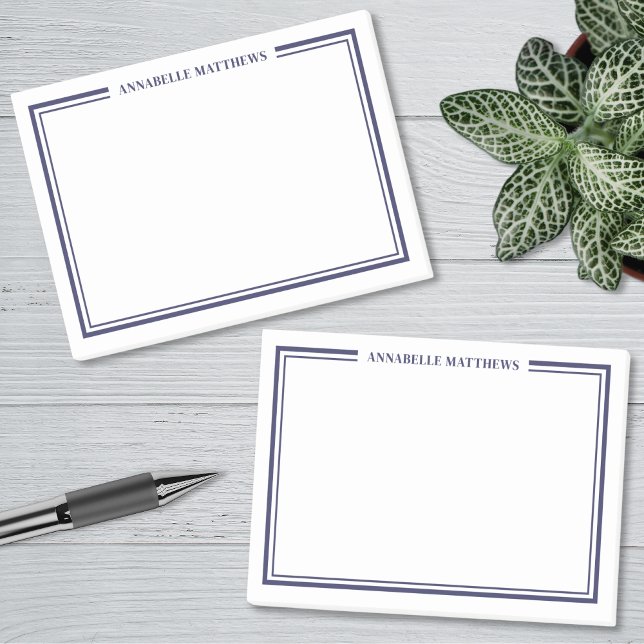 Post-it® Navy Blue Minimalist Monogram (Navy Blue Minimalist Monogram Post-it Notes)