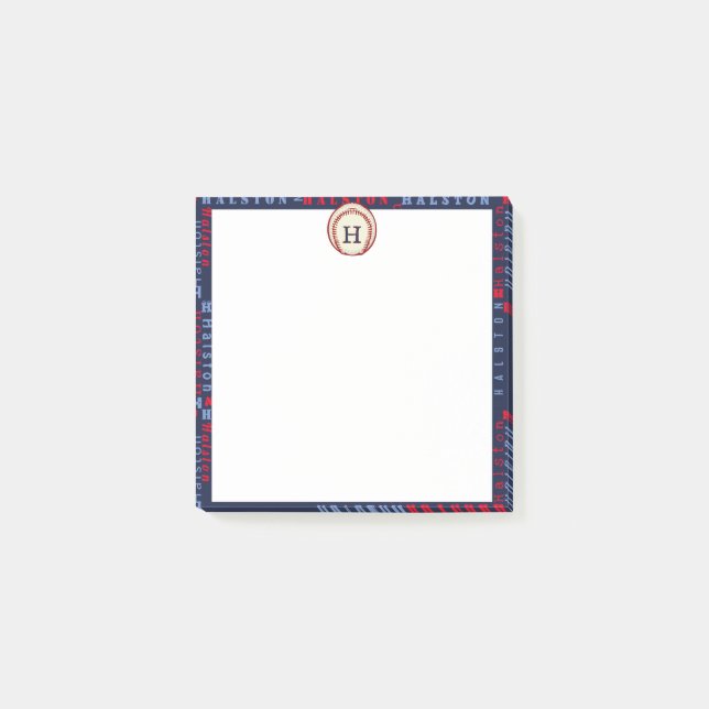 Post-it® Navy Blue Monogram Nom Cadeaux Enfants garçons bas (Devant)