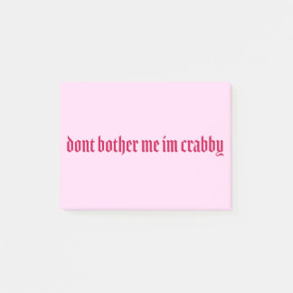 Post-it® ne me dérange pas je crabby citation rouge