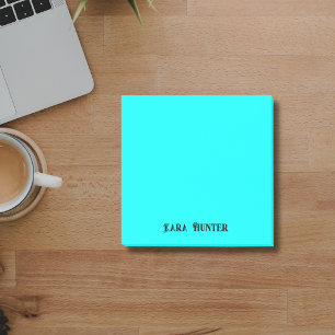 Post-it® Néon Cyan Minimaliste Professionnel Écriture Noire