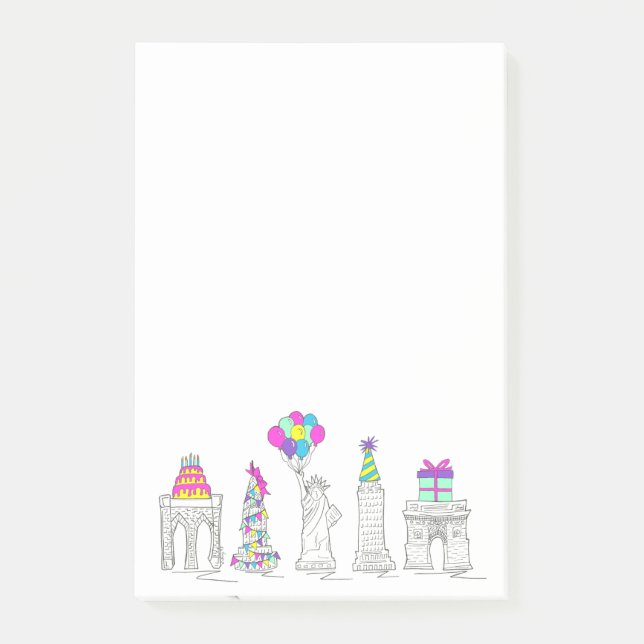 Post-it® New York City NYC Landmarks fête d'anniversaire (Devant)