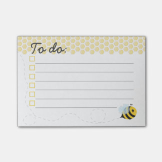 Post-it® Nid d'abeilles jaune mignon d'abeille de miel de