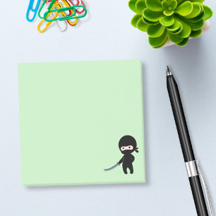 Post-it® Ninja minuscule en colère sur vert
