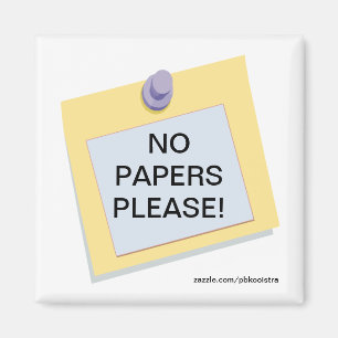 Post-It No Papers Please Magnet