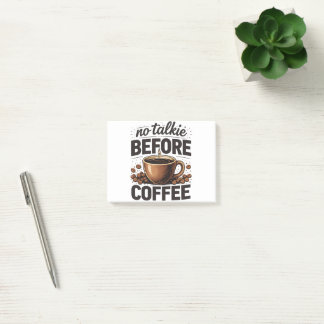 Post-it® No Talkie Before Coffee – Funny Retro Coffee Lover