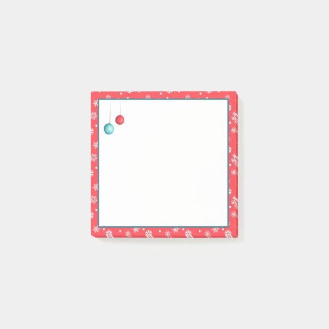 Post-it® Noël des ornements et des flocons de neige (Devant)