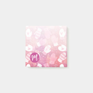 Post-it® Noël d'hiver Mittens Motif en rose
