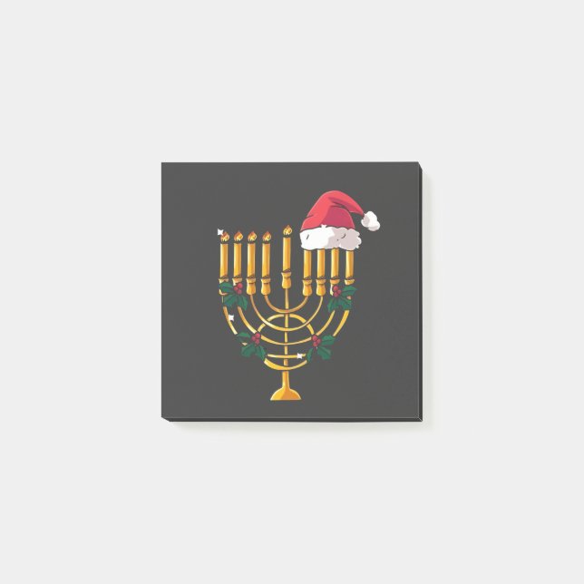 Post-it® Noël Hanoukka Juif Père Noël Menorah (Devant)
