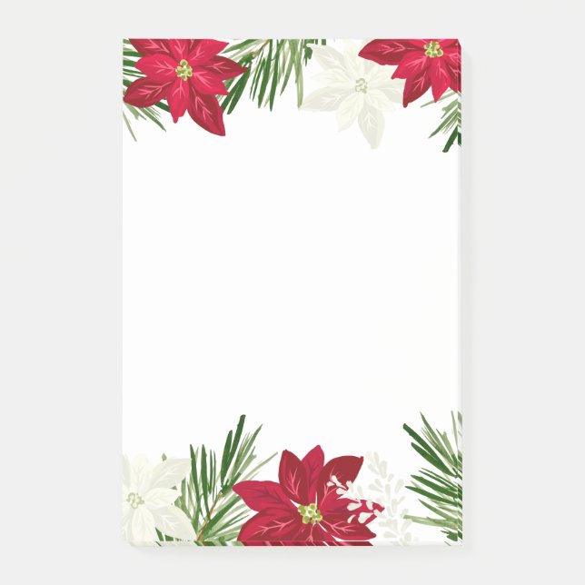 Post-it® Noël hiver Rouge Bold Poinsettia (Devant)